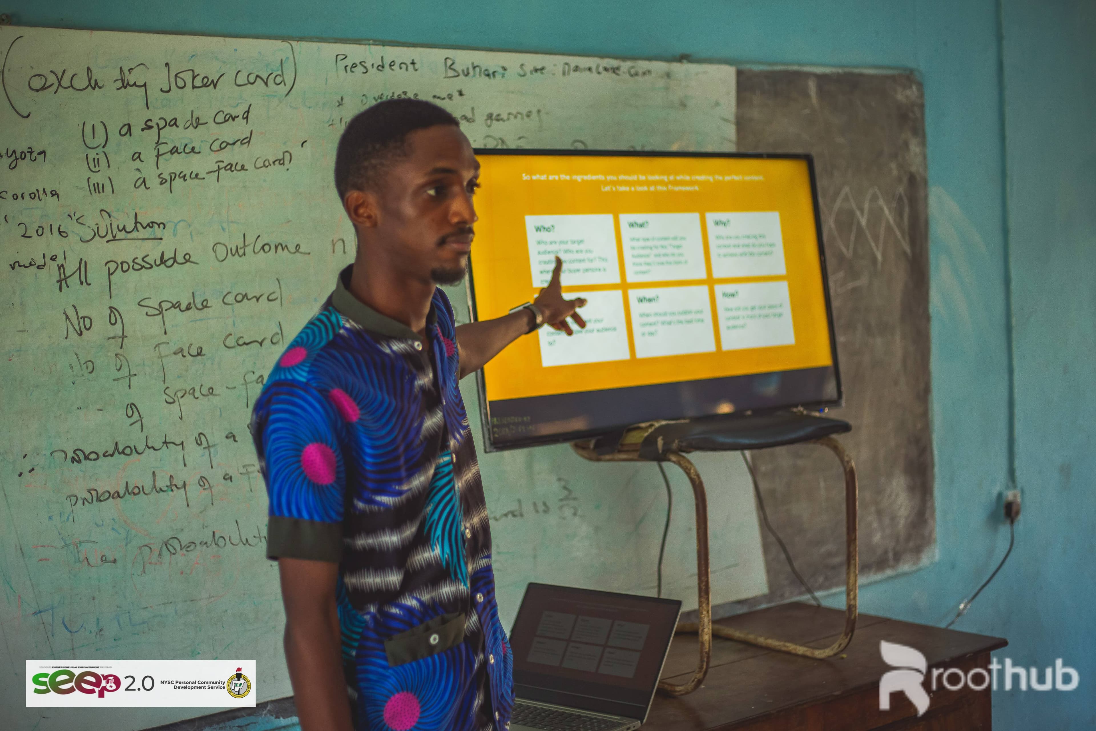 Instructor teaching in a classroom